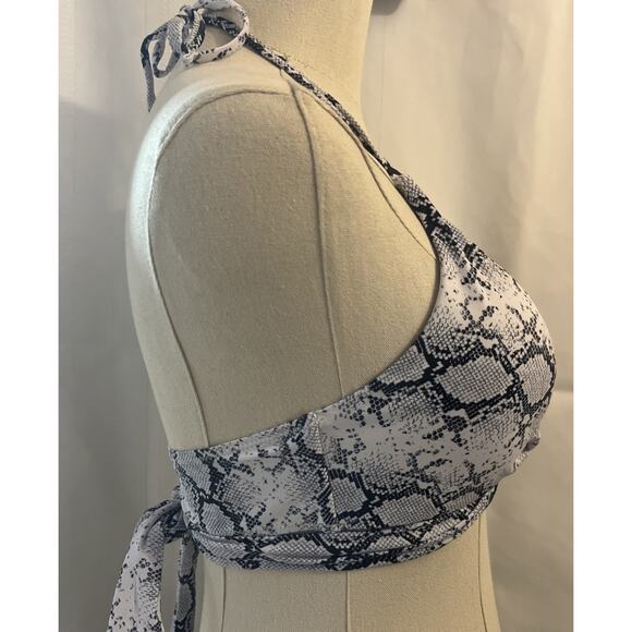 SHEKINI Womens Swimsuit 2-Piece Push Up Halter Bandage Bikini Set Snake Print XS - Picture 7 of 11